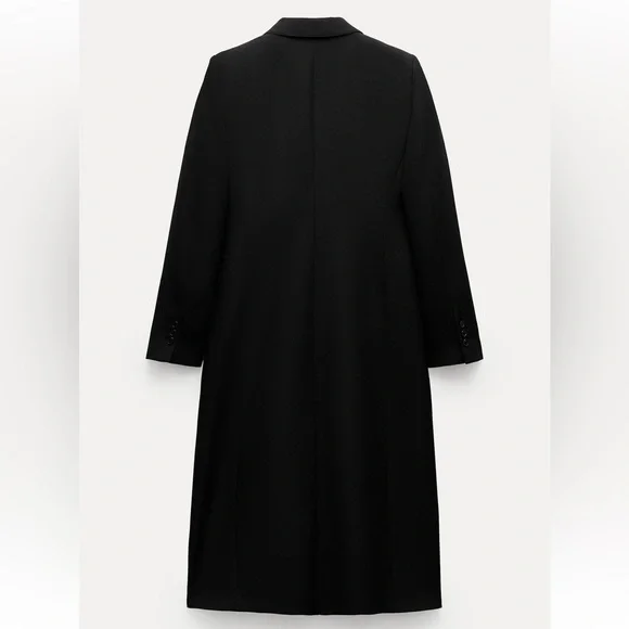 Zara Tailored Double Breasted Coat Black ZW COLLECTION size XS NWT - Picture 8 of 16